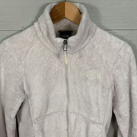 The North Face white monochrome Sherpa zip up jacket Womans size XS - Picture 2 of 10